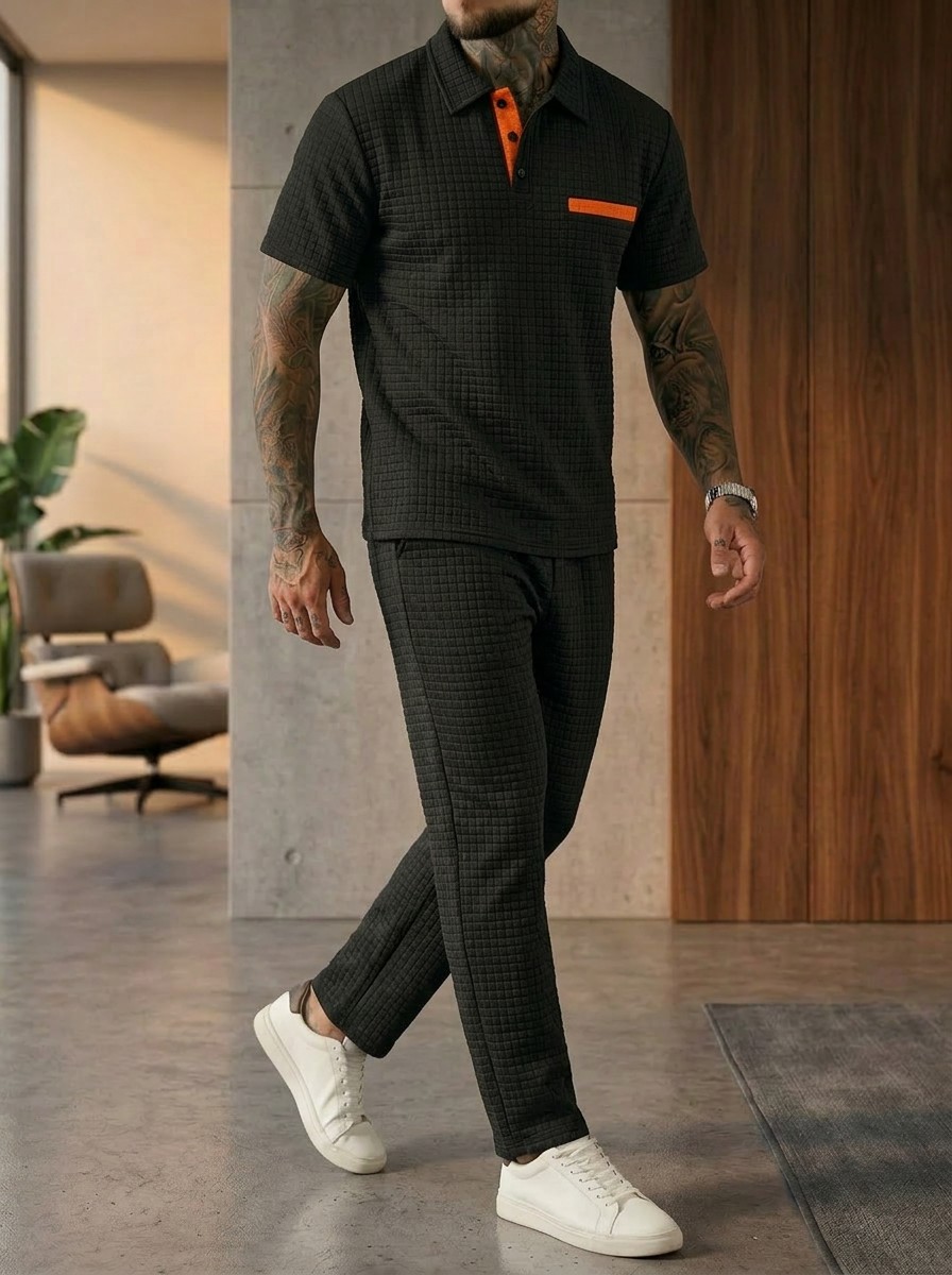 Men'S Fashion Polo - Sommer Neue Herren Mode Farbblock Poloshirt