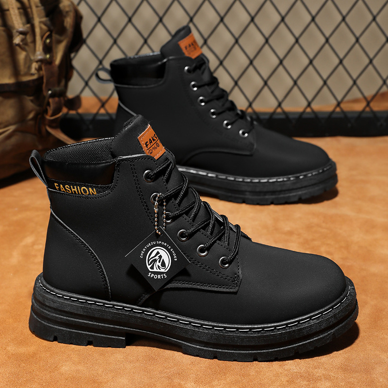 Mens Fashion Winter 2025 - Herren-High-Top-Stiefel, 2025, Herbst-Winter-Lederschuhe, modische Outdoor-Stiefeletten für