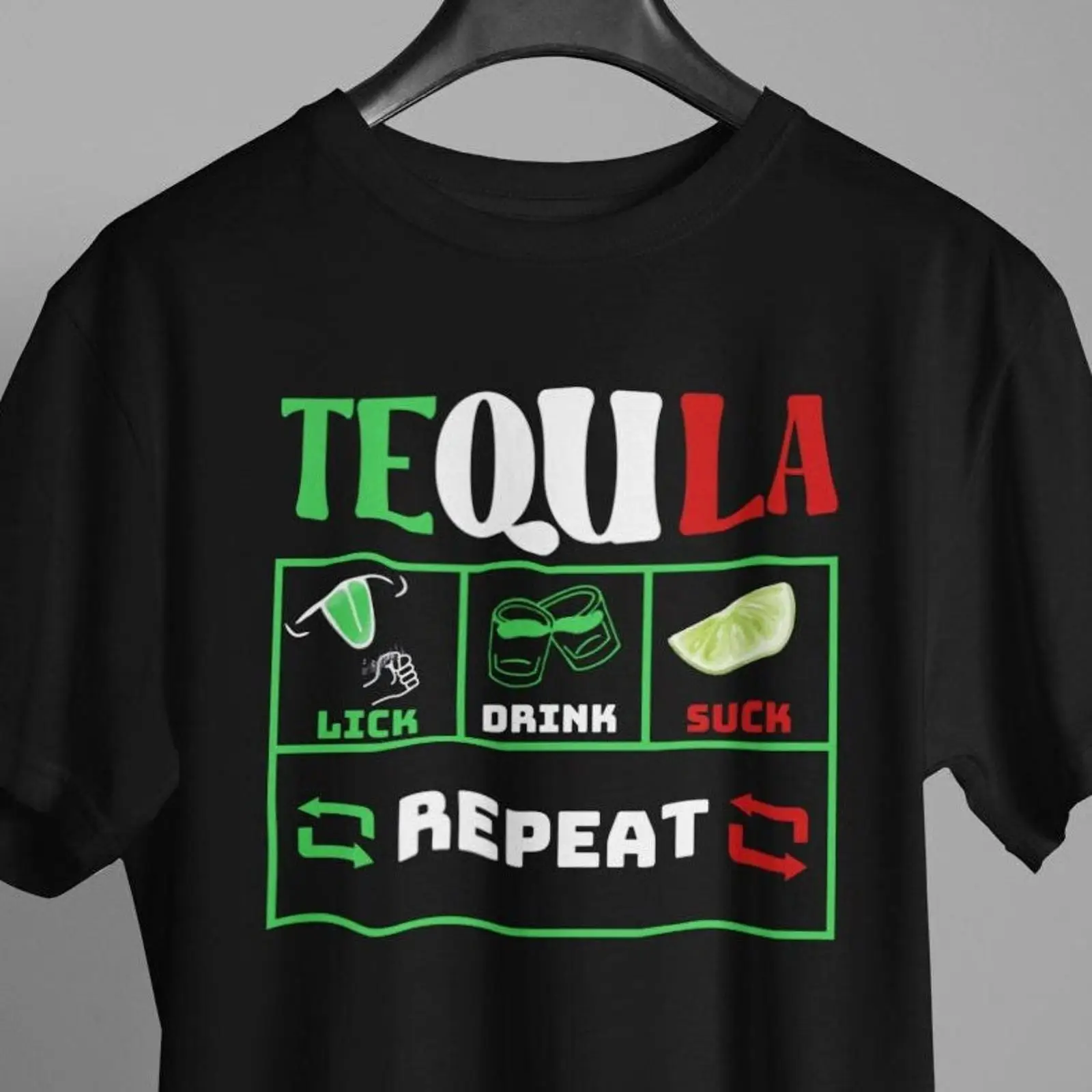 Men'S Fashion Night Out - Tequila-Trink-T-Shirt für Herren, Vintage-Stil, gewaschen, leicht