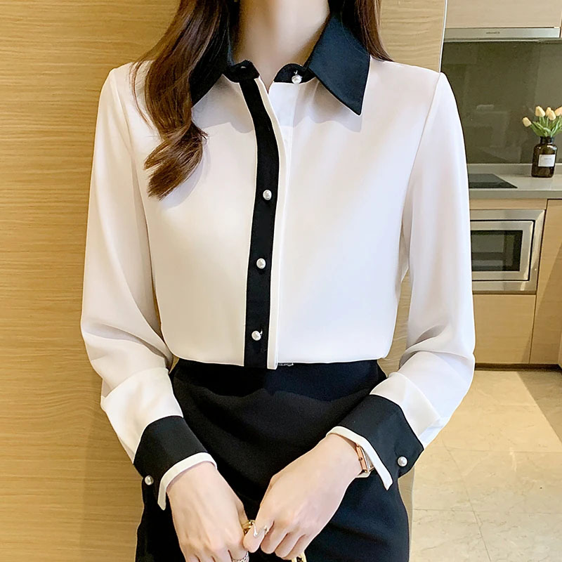 Men Fashion Korean Style - Weißes Chiffon-Hemd für Damen, koreanischer Chic,
