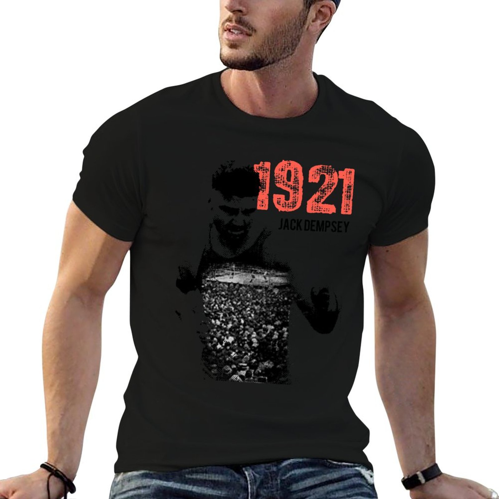 Mens Fashion In The 1920S - Jack Dempsey. Vintage-Boxen. 1920er T-Shirt, lässiger