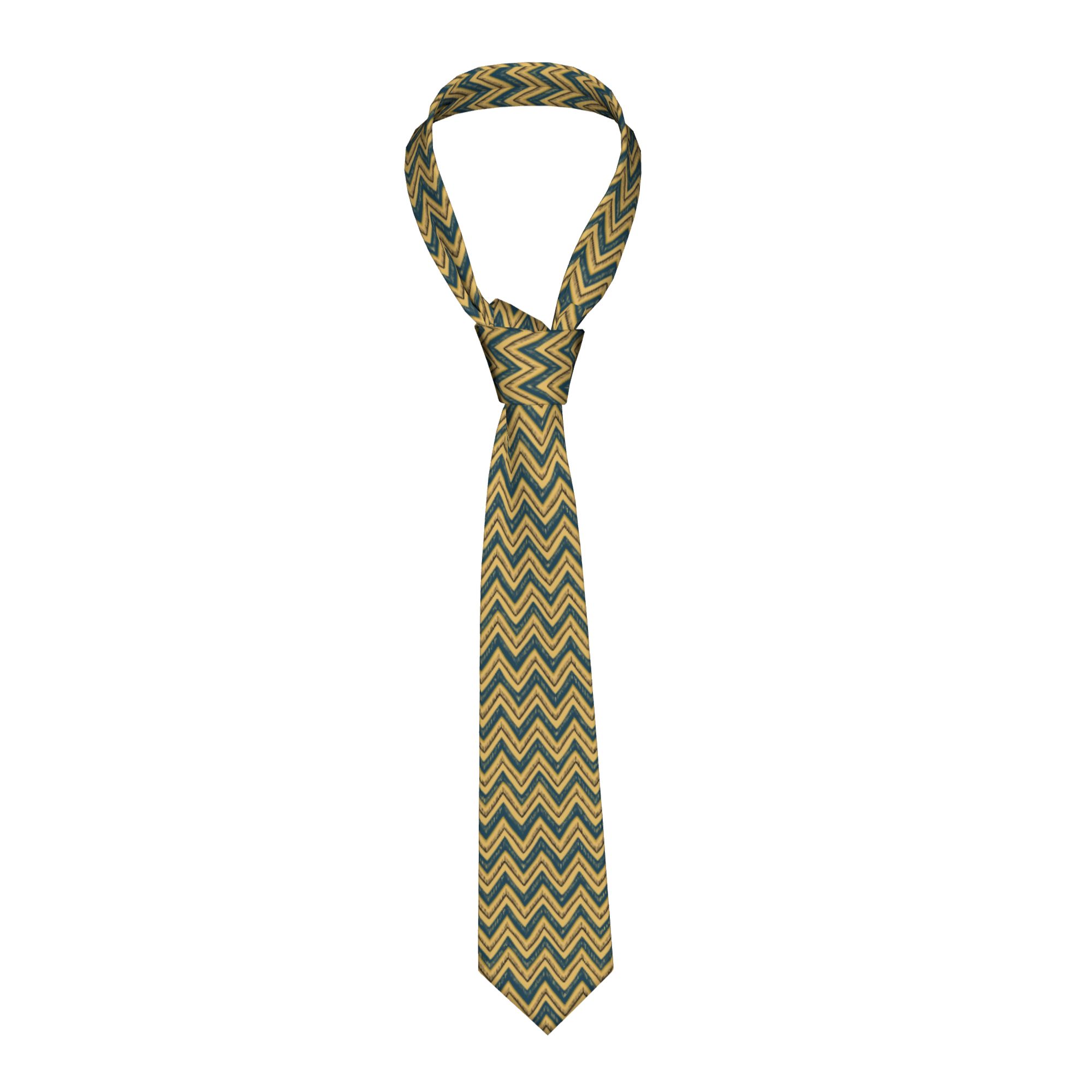 Mens Fashion In The 1920S - Handgezeichnete Chevron-Zickzack-Krawatten, modische Herrenkrawatten aus Seide
