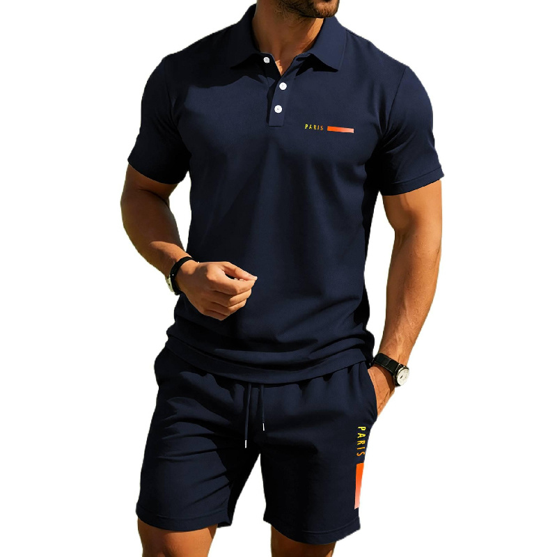 Men'S Fashion Polo - PARIS Print Herren-Poloshirt für den Sommer,