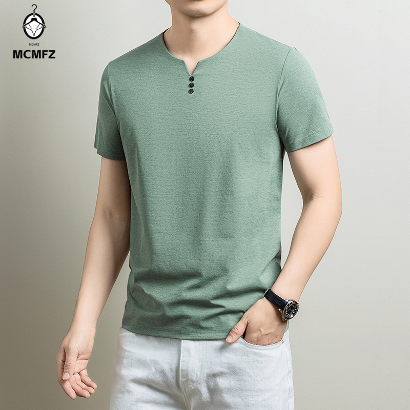 Men'S Fashion Undershirt - Herren Basic Henley T-Shirt aus bequemer