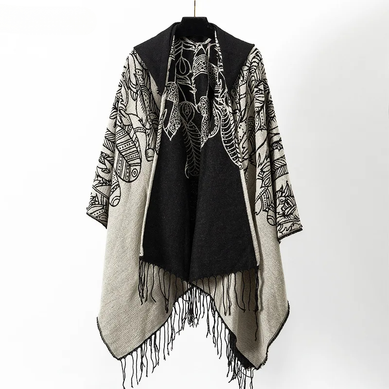 Mens Fashion Poncho - Vintage Quaste Cape Mantel Fransen Poncho