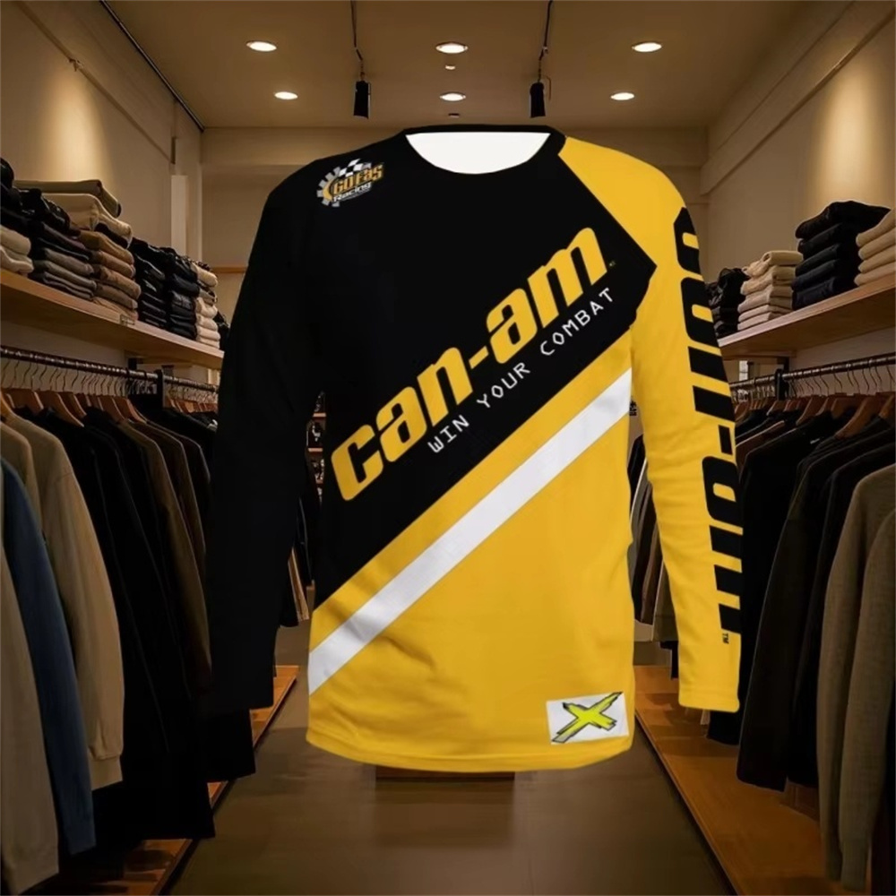Men'S Fashion Undershirt - Motorrad-Renn-Langarm-T-Shirt mit Rundhalsausschnitt für Männer und
