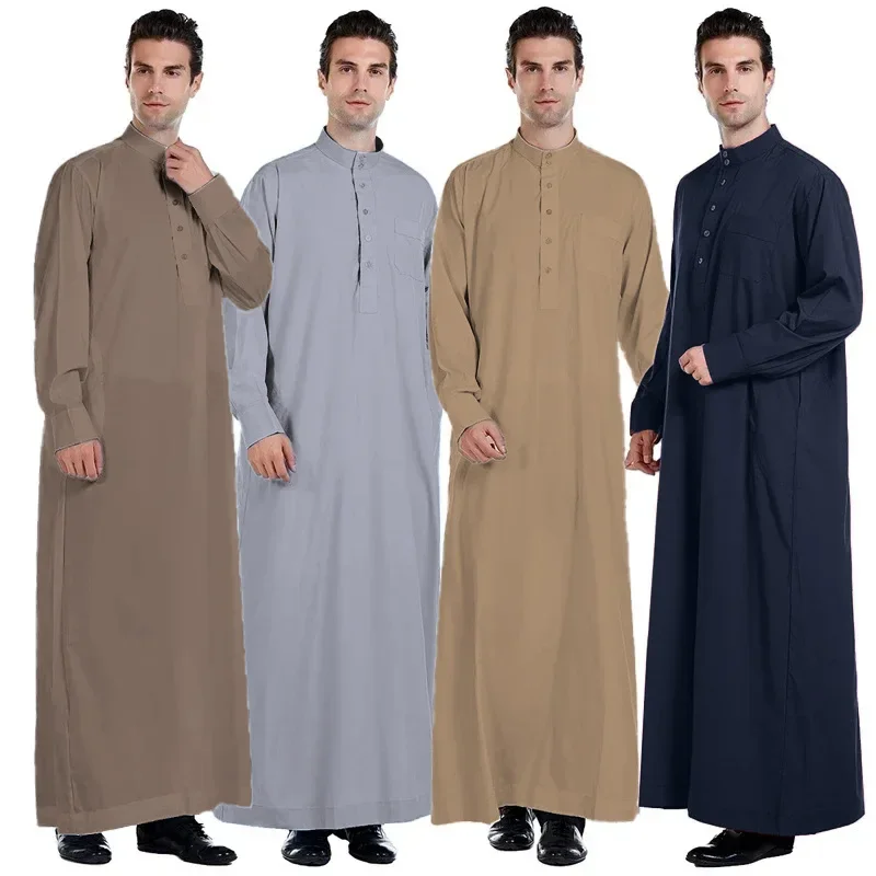 Dubai Men'S Fashion - Männer Dishdasha Muslim Langarm Kleid Daffah
