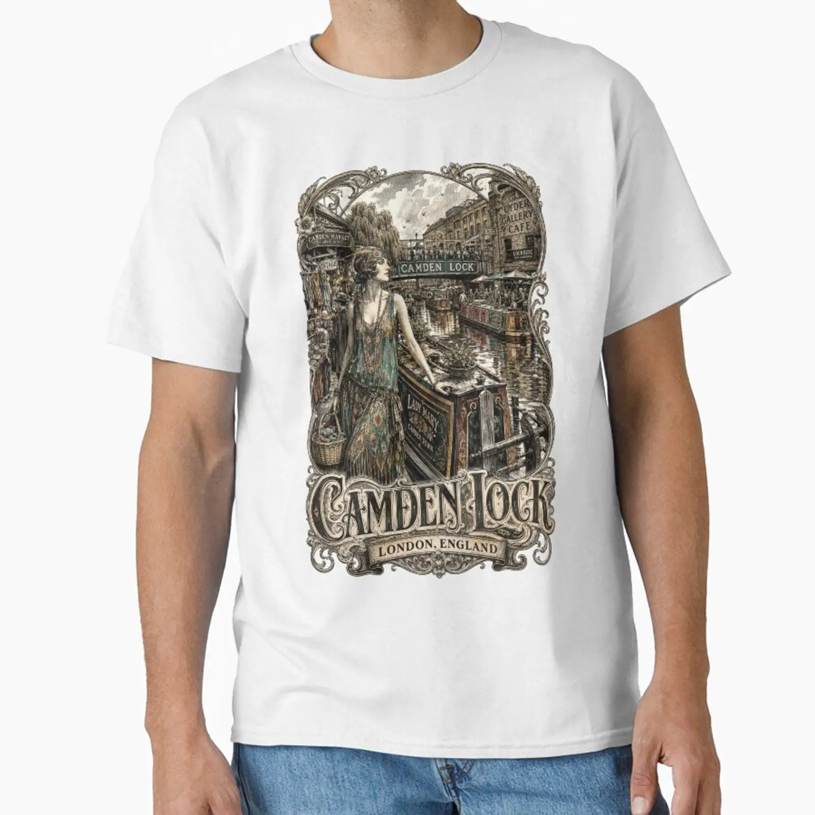 Mens Fashion In The 1920S - Vintage Camden Lock London England Holzgravur