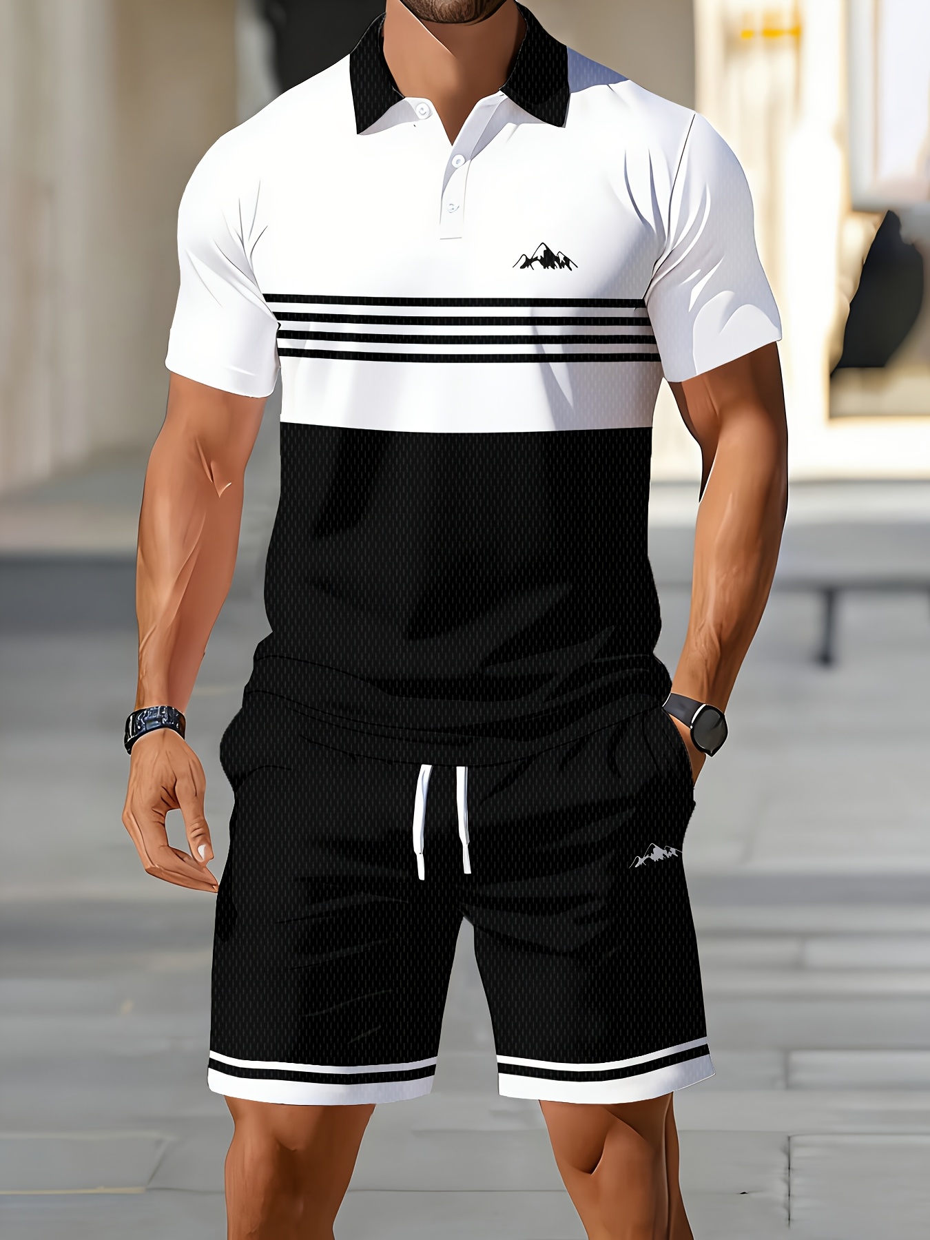 Men'S Fashion Polo - 2026 Sommer Herren-Polo-Shirt-Set – 3D-gedrucktes Design,
