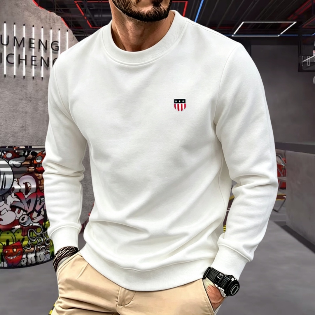 Men'S Fashion Brand - Weiches Baumwoll-Herren-T-Shirt mit langen Ärmeln und
