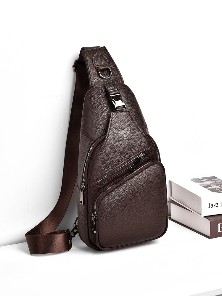 Men Fashion Korean Style - 2026 Echtes Leder Herren-Brusttasche aus erstklassigem