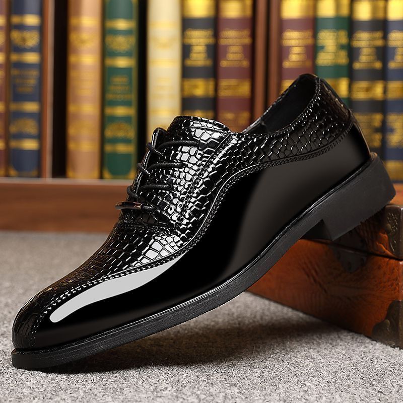 Herren Glänzende Lackleder Bri – Men Fashion Korean Style Bewertung und Preis