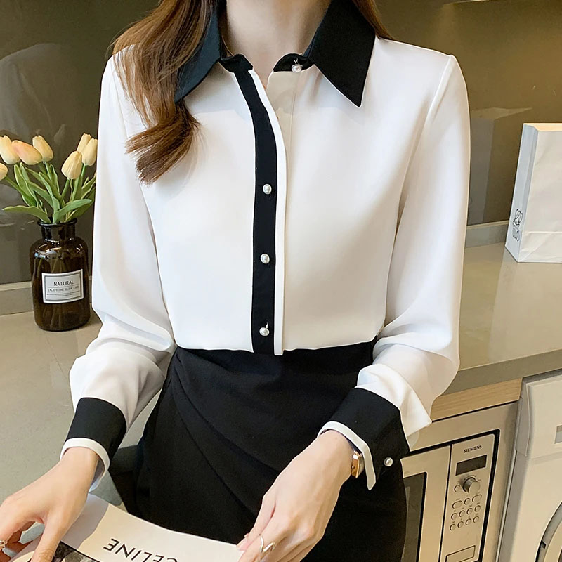 Weißes Chiffon-Hemd für Damen, – Men Fashion Korean Style Bewertung und Preis