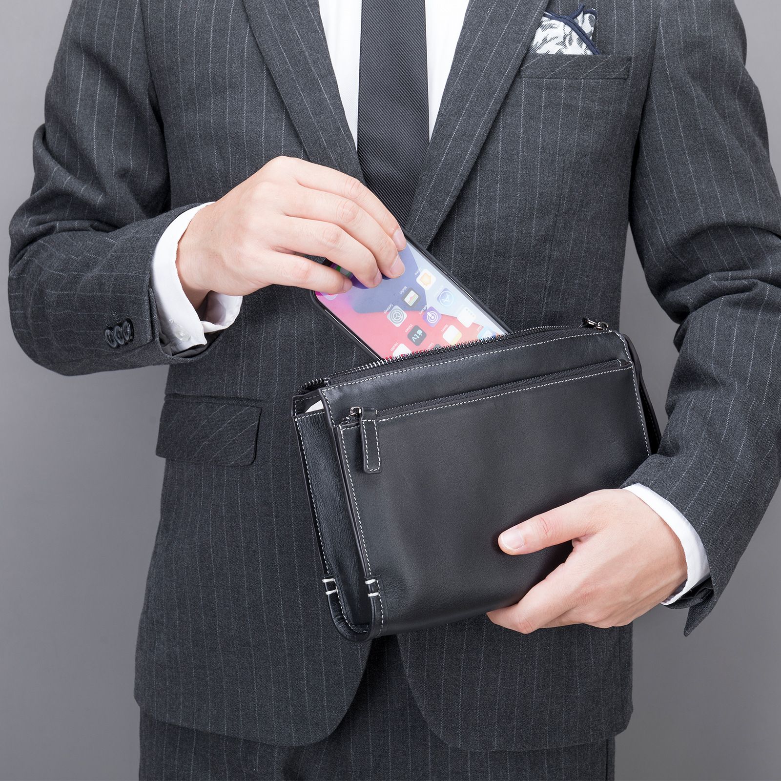 Modische Echtleder-Handtasche  – Men Fashion Korean Style Bewertung und Preis