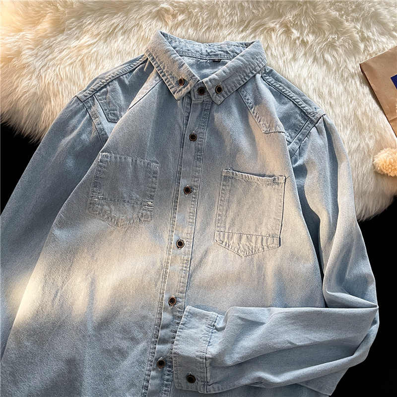 Koreanischen Stil Denim Shirts – Men Fashion Korean Style Bewertung und Preis