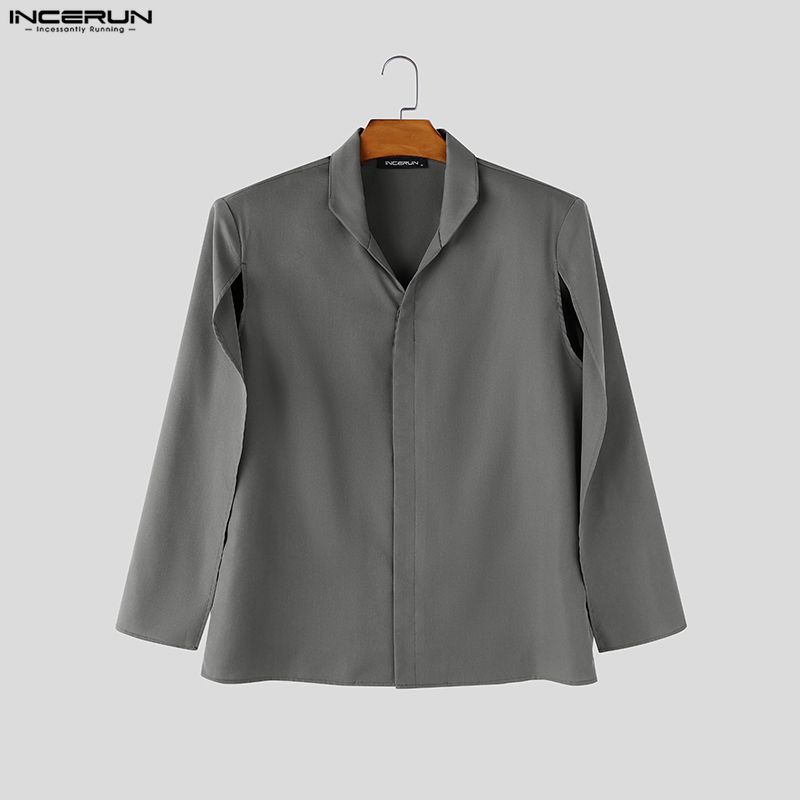 INCERUN Herrenhemd Einfarbig S – Mens Fashion Poncho Bewertung und Preis